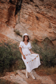 Sicily Embroidered Midi Dress