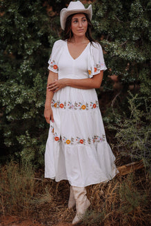 Sicily Embroidered Midi Dress