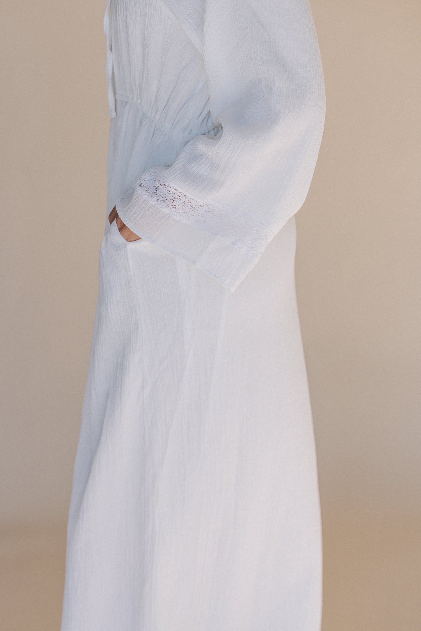 white cotton temple dresses The Fern Eyelet Temple Dress in White REGULAR / M