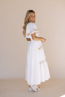 Sicily Embroidered Midi Dress