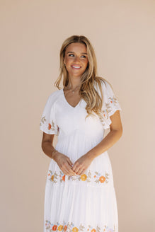 Sicily Embroidered Midi Dress