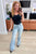 Caroline Mid Rise Control Top Distressed Flare Jeans