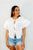 Classy As Heck Eyelet Front Tie Top in Off White