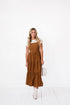 Shay Overall Dress in Brown