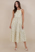 Shay Overall Dress in Cream Floral