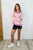 Here for Now Color Block Hoodie in Pink