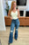 Cassandra High Rise Control Top Distressed Flare Jeans