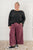 In or Out Wide Leg Cropped Pants in Eggplant