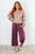 In or Out Wide Leg Cropped Pants in Eggplant