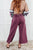 In or Out Wide Leg Cropped Pants in Eggplant