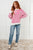 Least High Maintenance Contrast Trim Sweater in Pink