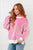 Least High Maintenance Contrast Trim Sweater in Pink