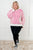 Least High Maintenance Contrast Trim Sweater in Pink