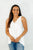 Let em' Breathe V-Neck Tank in Off White
