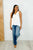 Let em' Breathe V-Neck Tank in Off White