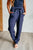 Lysa Satin Stripe Lounge Pants in Smoky Navy