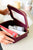 PU Leather Travel Cosmetic Case in Wine