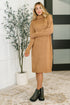 Personal Assistant Turtleneck Dress in Deep Camel
