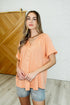 Plain and Sassy V-Neck Tee in Champagne Peach
