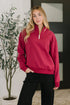 Sweater Weather Half Zip High Neck Pullover in Cabernet