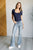 Caroline Mid Rise Control Top Distressed Flare Jeans