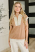 Whispered Urgently Color Block Half Zip Top