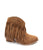 Amos Fringe Ankle Bootie in Tan Suede