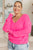 Back to Life V-Neck Sweater in Pink