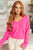 Back to Life V-Neck Sweater in Pink