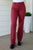 Phoebe High Rise Front Seam Straight Jeans in Burgundy