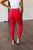 Ruby High Rise Control Top Garment Dyed Skinny Jeans in Red