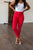 Ruby High Rise Control Top Garment Dyed Skinny Jeans in Red